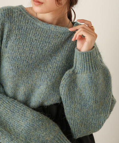 mixed shaggy pullover