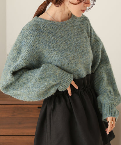 mixed shaggy pullover