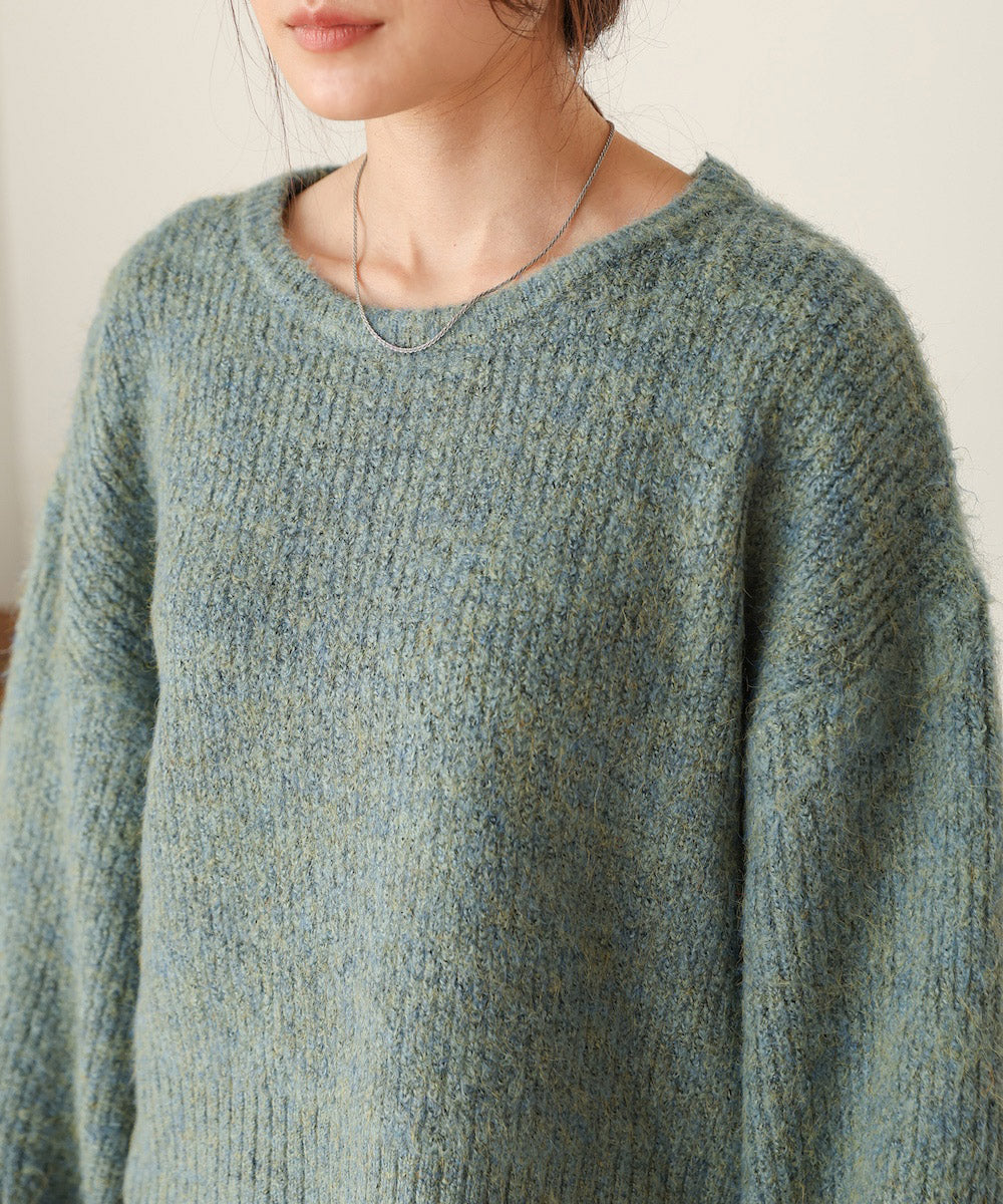 mixed shaggy pullover