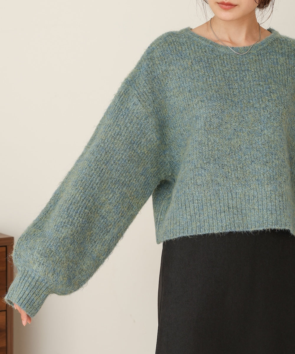 mixed shaggy pullover