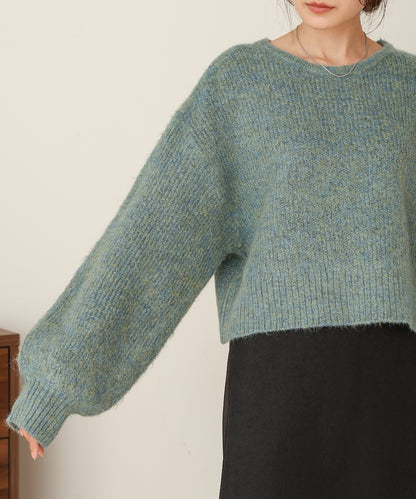 mixed shaggy pullover