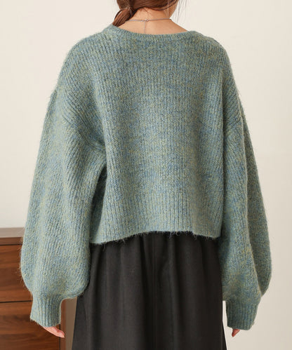 mixed shaggy pullover