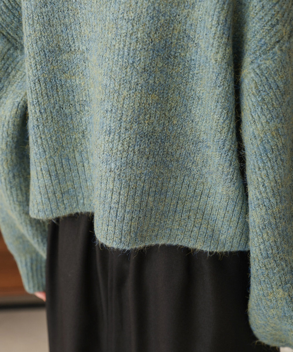 mixed shaggy pullover