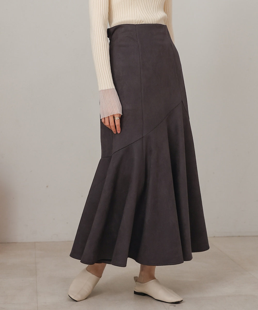 Suede punch deformed mermaid skirt