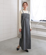 【S・Mサイズ展開】デニムギャザーキャミワンピース