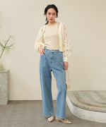 テープジャガードレースカーディガン