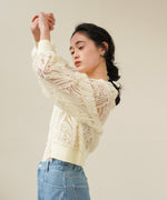 テープジャガードレースカーディガン