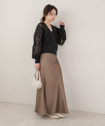 テープジャガードレースカーディガン