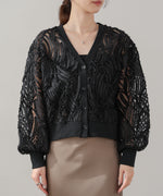 テープジャガードレースカーディガン