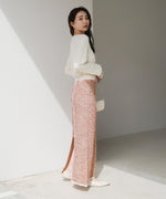 前後2WAYミックスループニットスカート/ベアワンピース