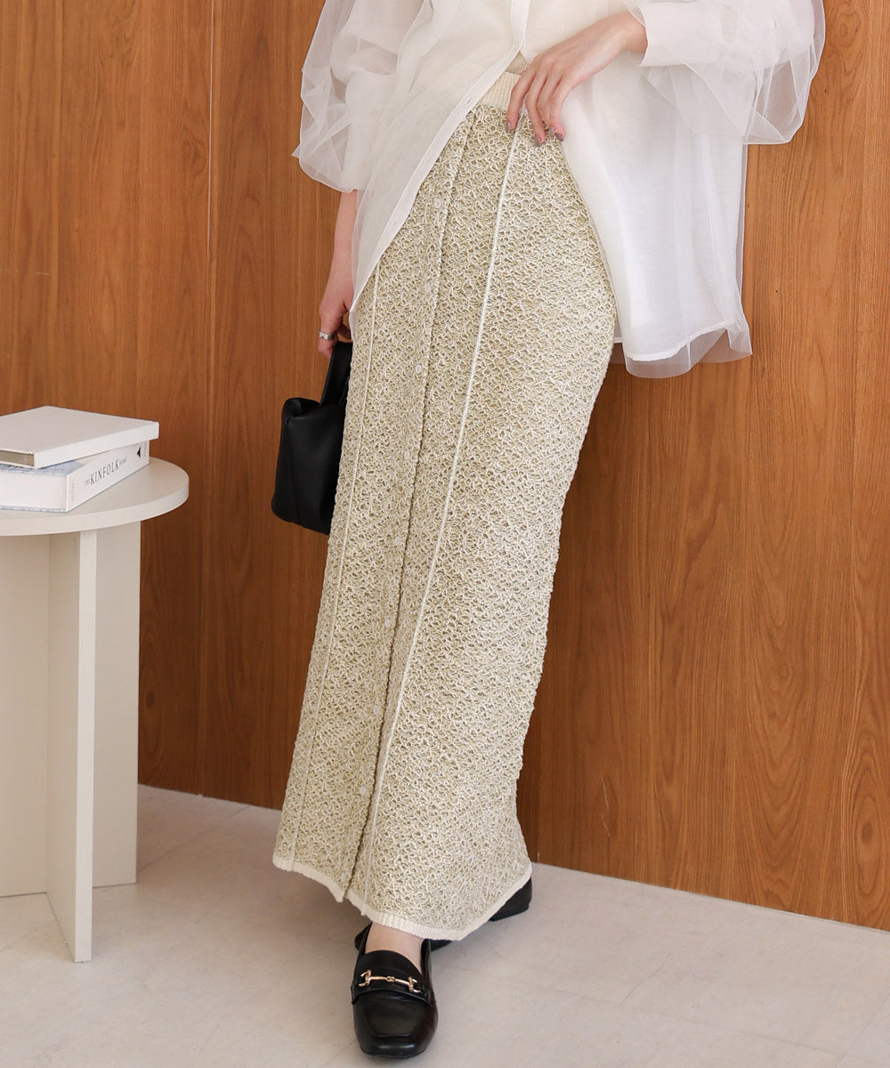 前後2WAYミックスループニットスカート/ベアワンピース