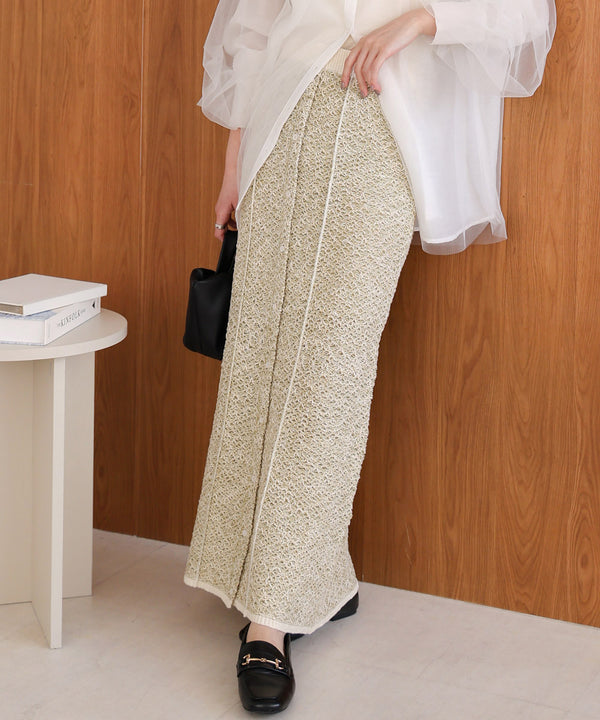 前後2WAYミックスループニットスカート/ベアワンピース