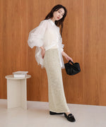 前後2WAYミックスループニットスカート/ベアワンピース