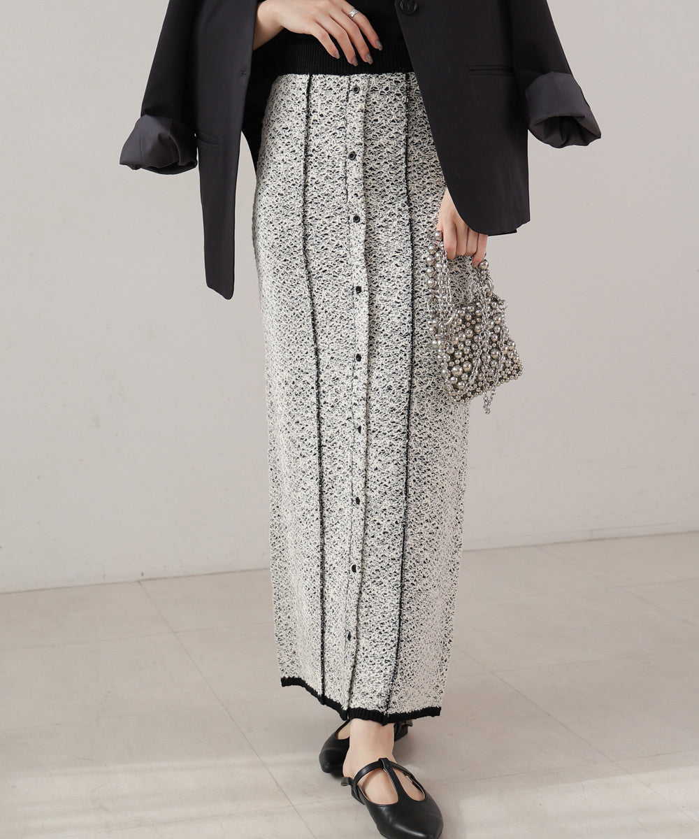 前後2WAYミックスループニットスカート/ベアワンピース