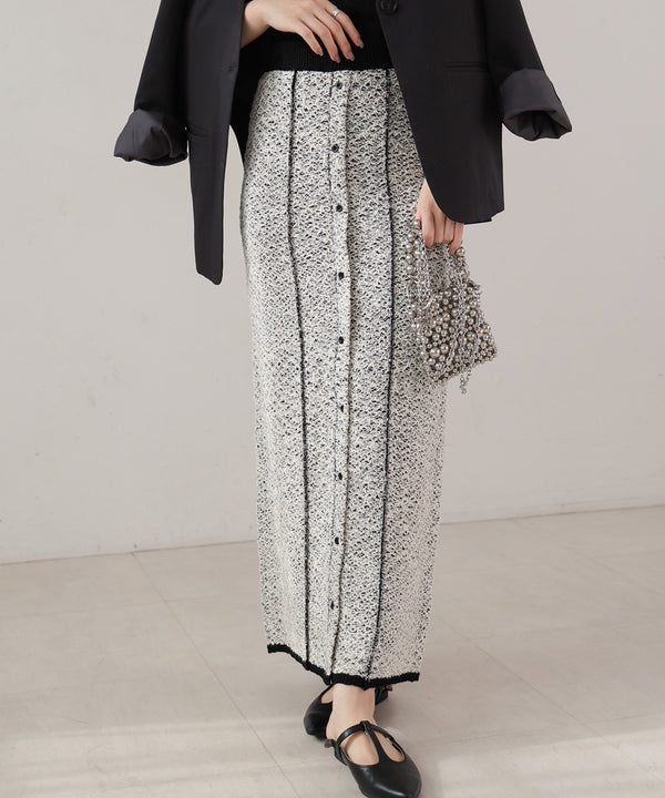 前後2WAYミックスループニットスカート/ベアワンピース