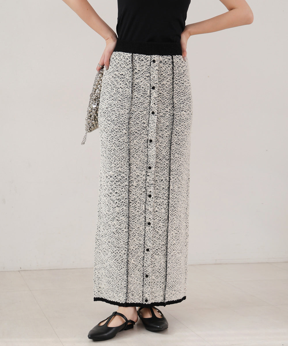 前後2WAYミックスループニットスカート/ベアワンピース