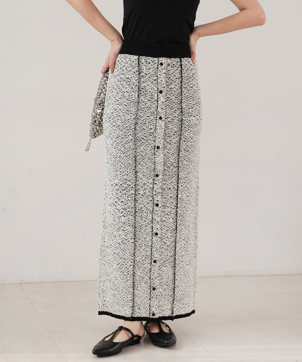 前後2WAYミックスループニットスカート/ベアワンピース