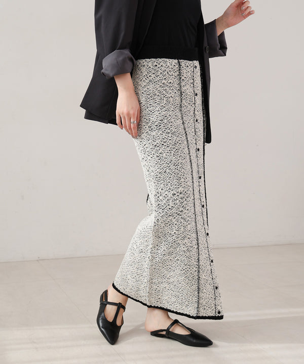 前後2WAYミックスループニットスカート/ベアワンピース