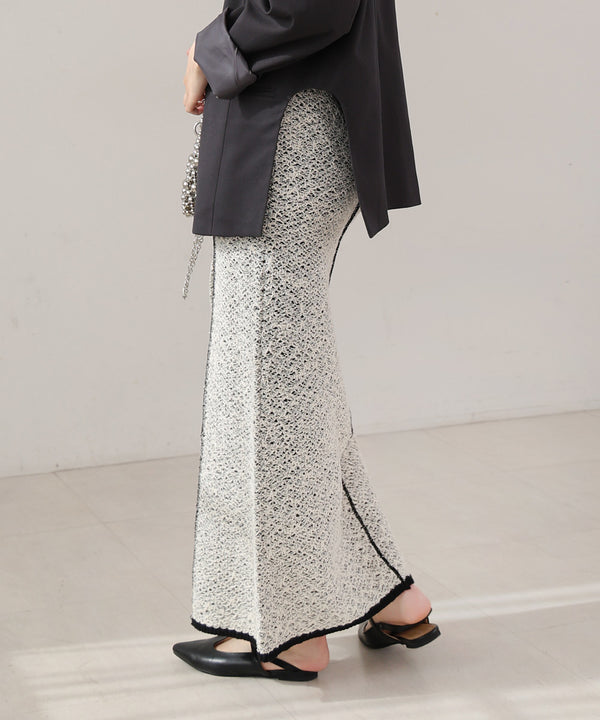 前後2WAYミックスループニットスカート/ベアワンピース