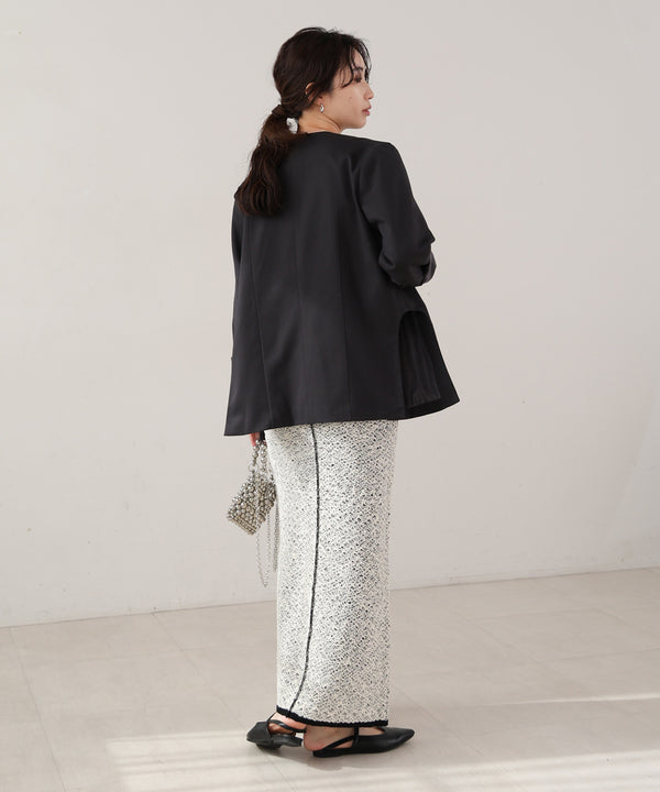 前後2WAYミックスループニットスカート/ベアワンピース