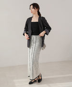 前後2WAYミックスループニットスカート/ベアワンピース