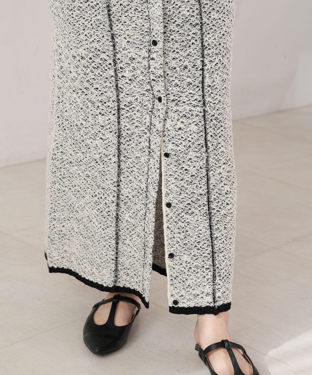 前後2WAYミックスループニットスカート/ベアワンピース