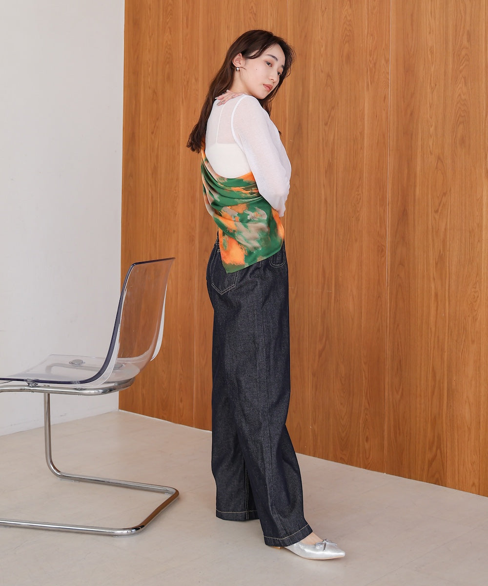 マルチＷＡＹ水彩柄サテン大判スカーフ