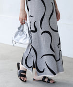 アートライン配色キャミワンピース