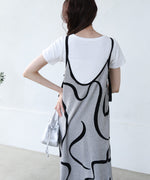 アートライン配色キャミワンピース