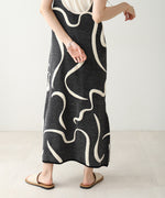 アートライン配色キャミワンピース