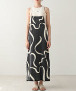 アートライン配色キャミワンピース