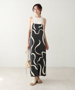 アートライン配色キャミワンピース