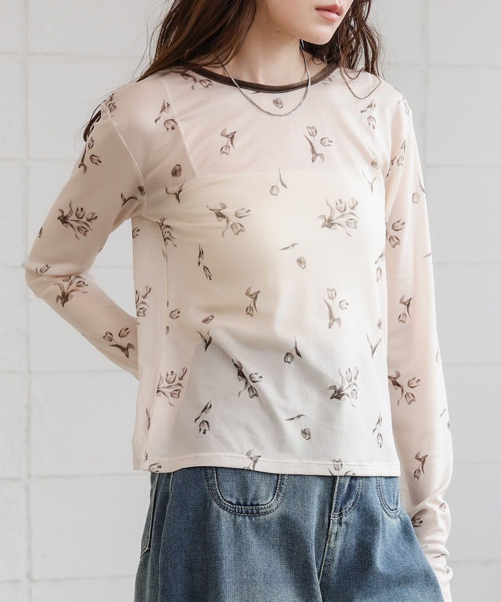 前後２ＷＡＹ花柄リボンカーディガン