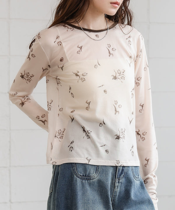 前後２ＷＡＹ花柄リボンカーディガン