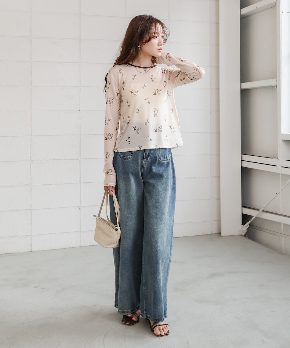 前後２ＷＡＹ花柄リボンカーディガン