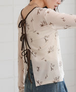 前後２ＷＡＹ花柄リボンカーディガン