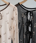 前後２ＷＡＹ花柄リボンカーディガン