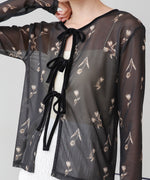 前後２ＷＡＹ花柄リボンカーディガン