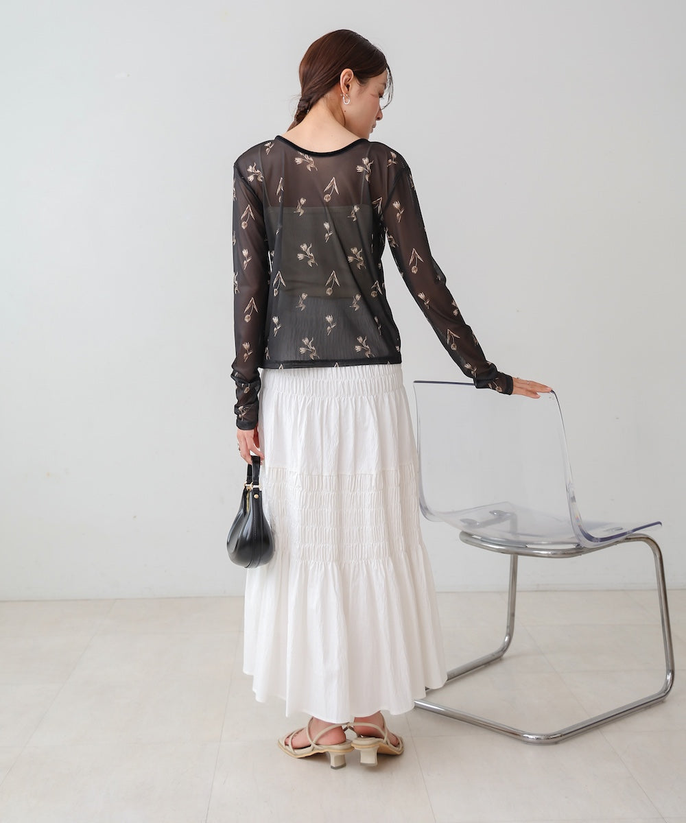 前後２ＷＡＹ花柄リボンカーディガン