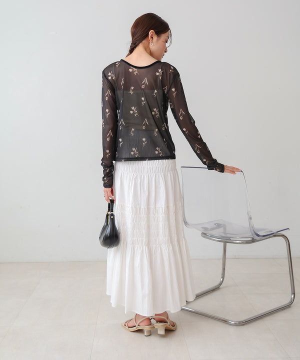 前後２ＷＡＹ花柄リボンカーディガン