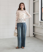 前後２ＷＡＹ花柄リボンカーディガン