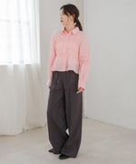 シャーリング ビスチェ風デザインシャツ