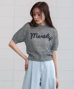 コード刺繍ロゴ入り麻タッチプルオーバー