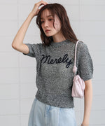 コード刺繍ロゴ入り麻タッチプルオーバー