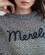 コード刺繍ロゴ入り麻タッチプルオーバー