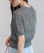 コード刺繍ロゴ入り麻タッチプルオーバー