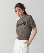 コード刺繍ロゴ入り麻タッチプルオーバー