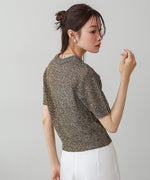 コード刺繍ロゴ入り麻タッチプルオーバー