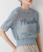 コード刺繍ロゴ入り麻タッチプルオーバー