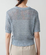 コード刺繍ロゴ入り麻タッチプルオーバー